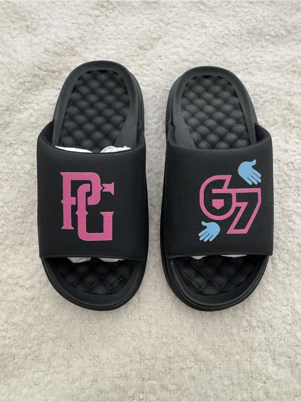 Perfect Game “6-7” Black Kids Slide Sandals, size 5